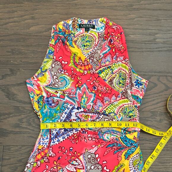 Lauren Ralph Lauren Paisley Jersey Dress Size 4 - Picture 8 of 10
